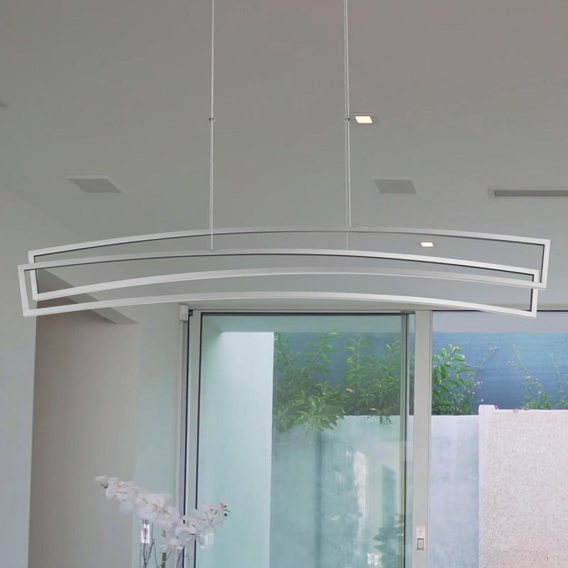 VONN Sirius VMC33440AL 46" ETL Certified Integrated LED Pendant, Height Adjustable Chandelier in Silver