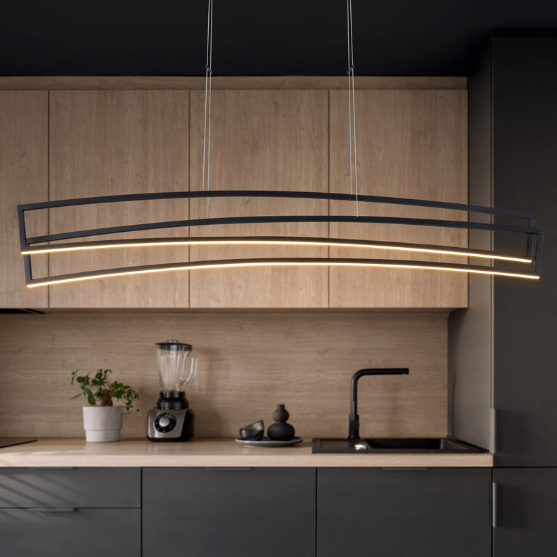 Sirius VMC33440BL 46" ETL Certified Integrated LED Pendant, Height Adjustable Chandelier in Black