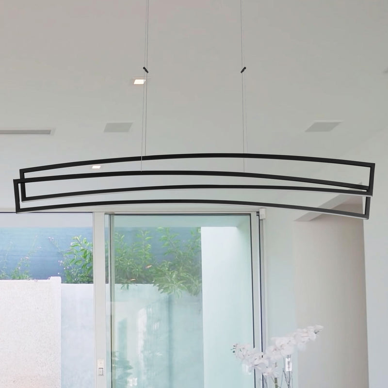 Sirius VMC33440BL 46" ETL Certified Integrated LED Pendant, Height Adjustable Chandelier in Black