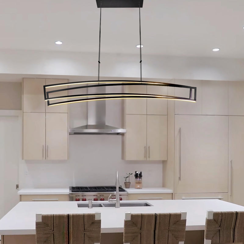 Sirius VMC33440BL 46" ETL Certified Integrated LED Pendant, Height Adjustable Chandelier in Black
