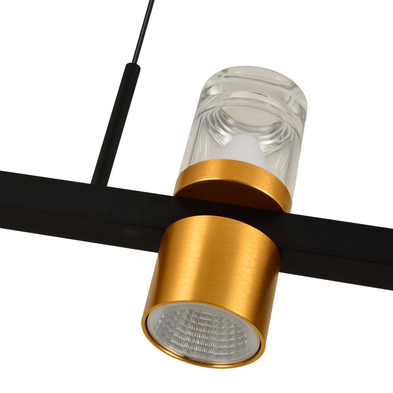 Artisan Ellegi VMC34247BL 47" Integrated LED ETL Certified Pendant, Height Adjustable Chandelier, Black