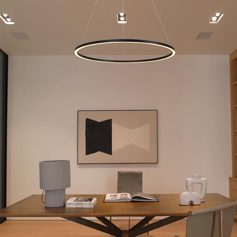 Tania VMC34911BL 39" ETL Certified Integrated LED Chandelier Height Adjustable Pendant in Black