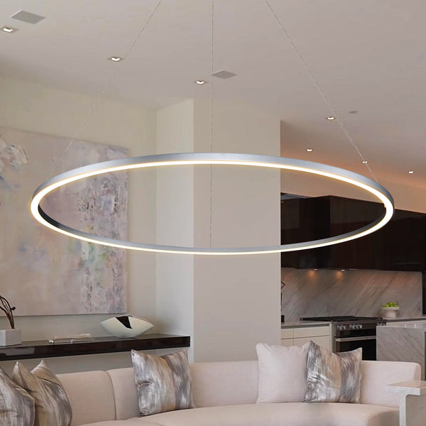 Tania VMC34912AL 51" ETL Certified Integrated LED Chandelier Height Adjustable Pendant in Silver