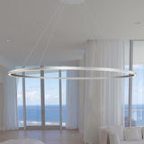 Tania VMC34960AL 60" Integrated LED ETL Certified Chandelier, Height Adjustable Pendant in Silver