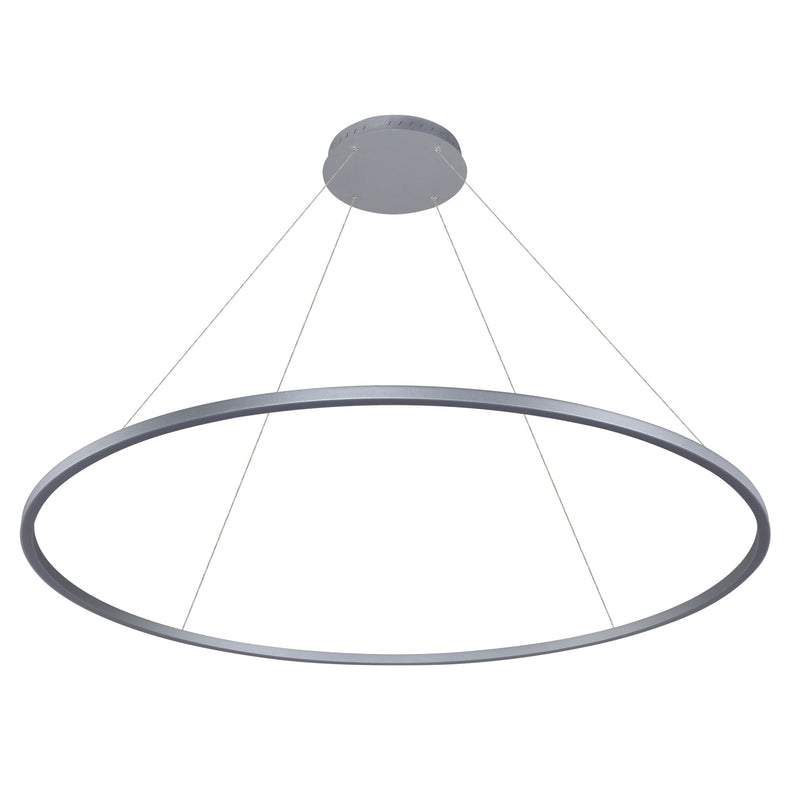 Tania VMC34960AL 60" Integrated LED ETL Certified Chandelier, Height Adjustable Pendant in Silver