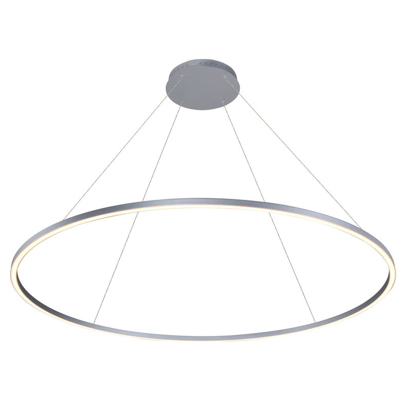 Tania VMC34960AL 60" Integrated LED ETL Certified Chandelier, Height Adjustable Pendant in Silver