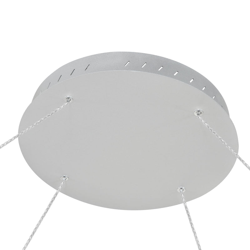 Tania VMC34960AL 60" Integrated LED ETL Certified Chandelier, Height Adjustable Pendant in Silver