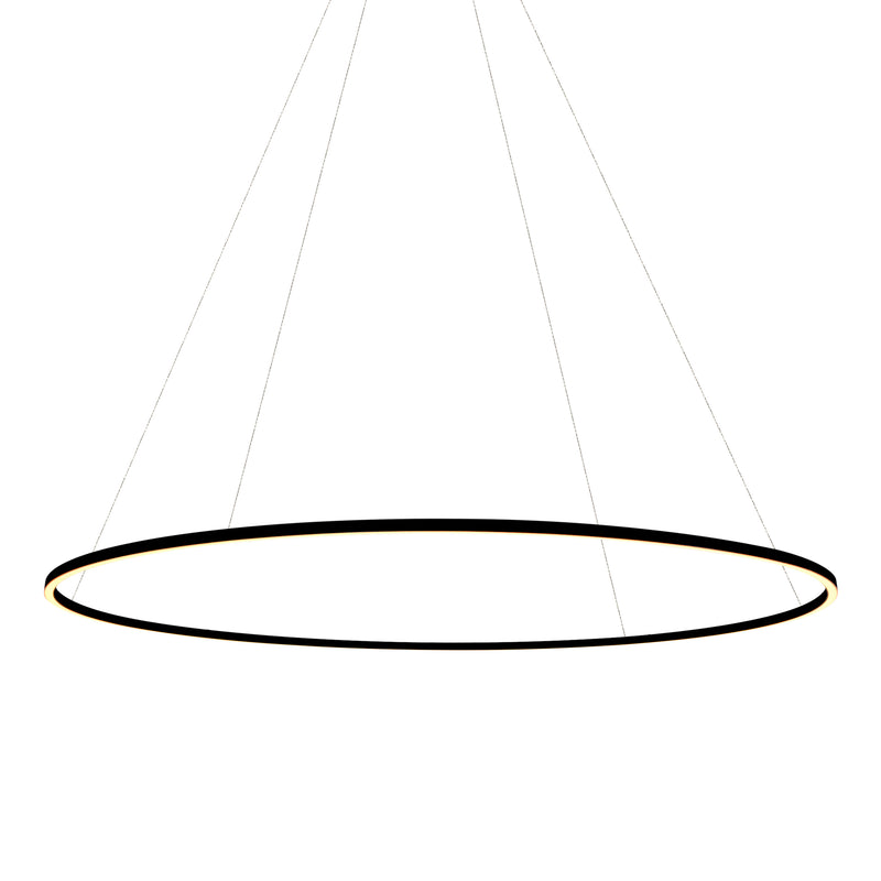 VONN Tania VMC34960BL 60" Integrated LED ETL Certified Ring Chandelier, Height Adjustable Pendant in Black