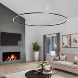 VONN Tania VMC34960BL 60" Integrated LED ETL Certified Ring Chandelier, Height Adjustable Pendant in Black
