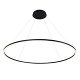 VONN Tania VMC34960BL 60" Integrated LED ETL Certified Ring Chandelier, Height Adjustable Pendant in Black