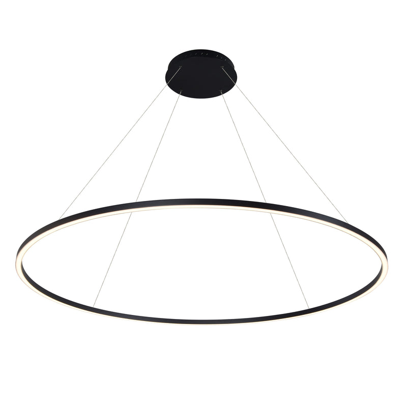VONN Tania VMC34960BL 60" Integrated LED ETL Certified Ring Chandelier, Height Adjustable Pendant in Black