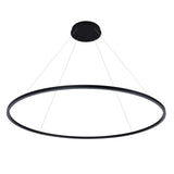 VONN Tania VMC34960BL 60" Integrated LED ETL Certified Ring Chandelier, Height Adjustable Pendant in Black