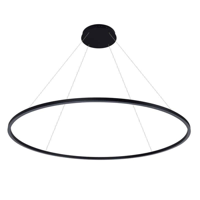 VONN Tania VMC34960BL 60" Integrated LED ETL Certified Ring Chandelier, Height Adjustable Pendant in Black