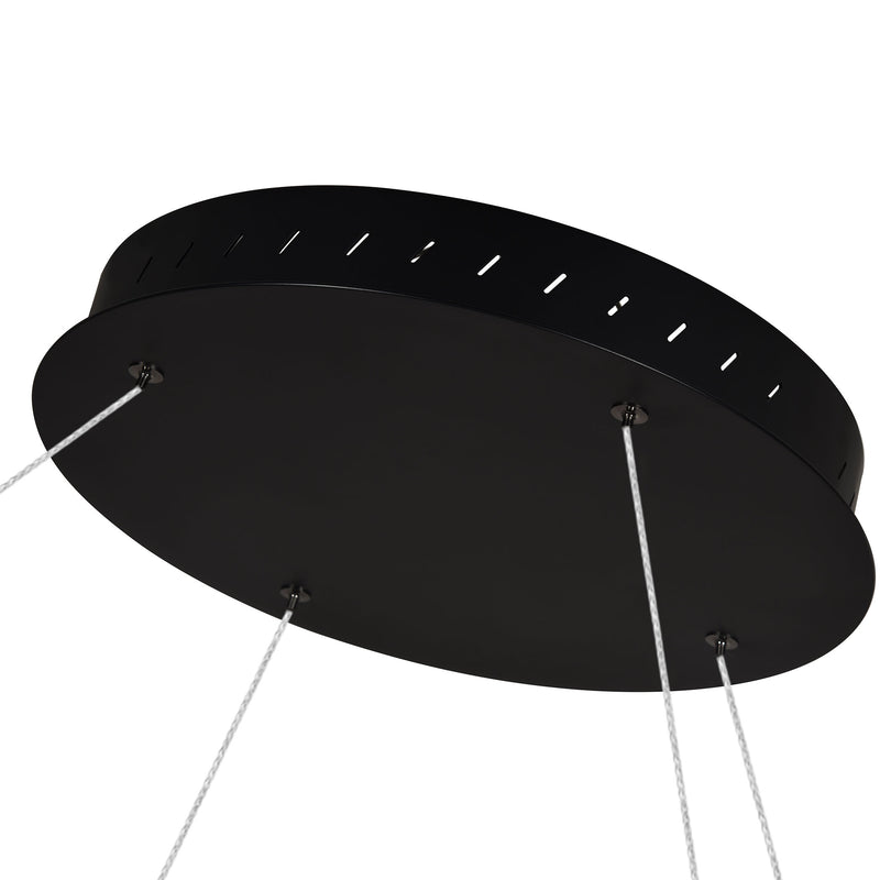 VONN Tania VMC34960BL 60" Integrated LED ETL Certified Ring Chandelier, Height Adjustable Pendant in Black