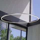 VONN Tania VMC34972AL 72" Integrated LED ETL Certified Ring Chandelier, Height Adjustable Pendant in Silver