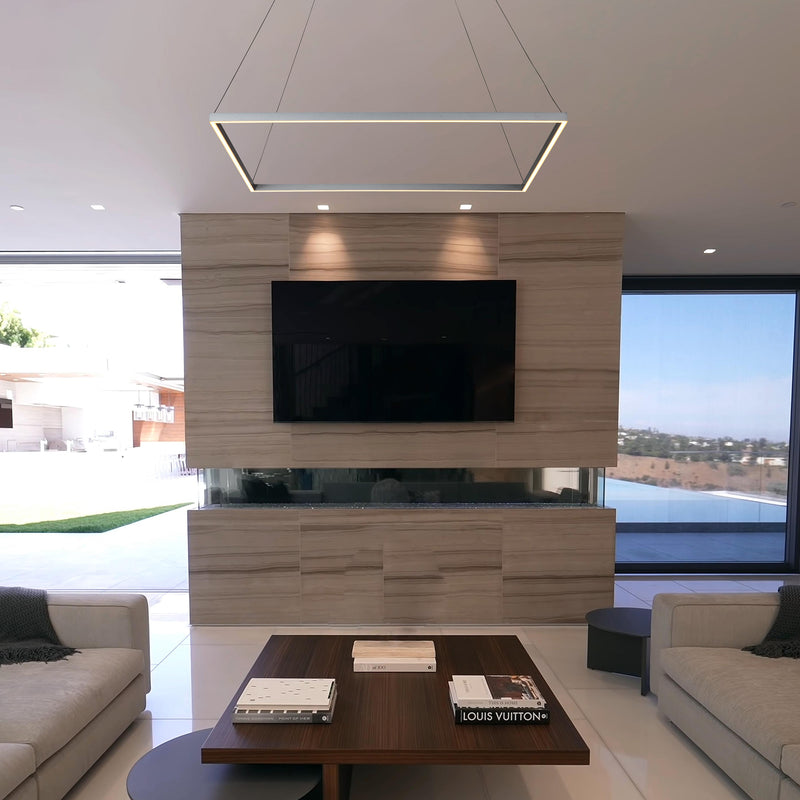 Atria VMC35511AL 39" ETL Certified Integrated LED Chandelier, Height Adjustable Pendant in Silver