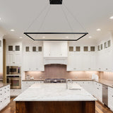 VONN Atria VMC35511BL 39" ETL Certified Integrated LED Square Chandelier, Height Adjustable Pendant in Black