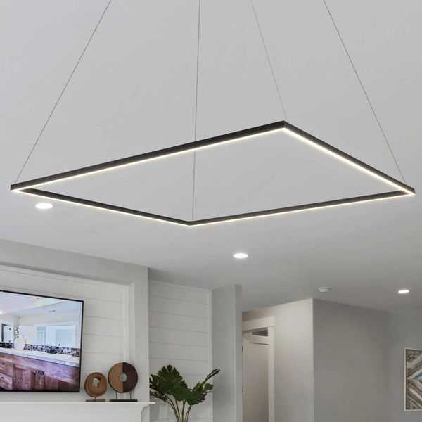 Atria VMC35512BL 51" ETL Certified Integrated LED Chandelier Height Adjustable Pendant in Black
