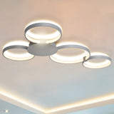 VONN Capella VMCF41500AL 43" Integrated LED ETL Certified Ceiling Light Multi-Ring Semi Flush in Silver