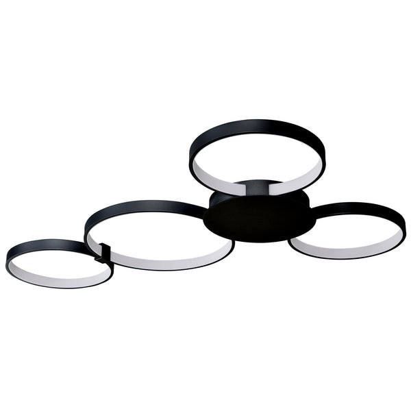 Capella VMCF41500BL 43" Integrated LED ETL Certified Ceiling Light Multi-Ring Semi Flush in Black