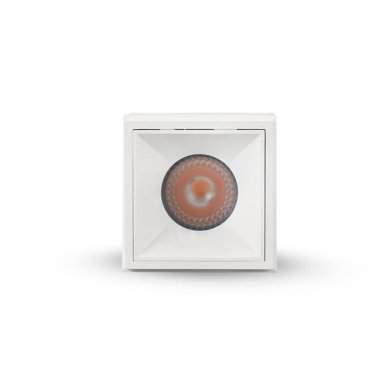 NODE 4" 1 LIGHT SQUARE 100-277V LED SURFACE MOUNTED DOWNLIGHT, ETL CERT, COMMERCIAL GRADE, VMCL001901D020WH