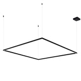 VONN Atria VMCP35551BL 51" Integrated LED ETL Certified Square Chandelier, Height Adjustable Square Pendant, Black