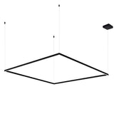 VONN Atria VMCP35551BL 51" Integrated LED ETL Certified Chandelier, Height Adjustable Square Pendant, Black