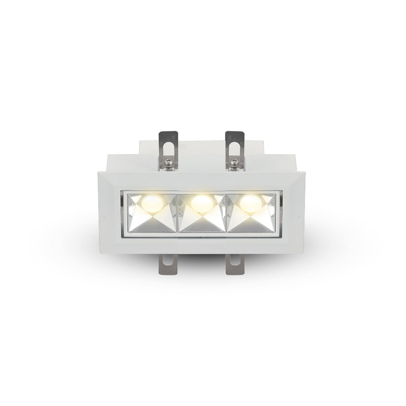 RUBIK VMDL000603C009WH 5" 3 LIGHT LED ADJUSTABLE RECESSED DOWNLIGHT W/TRIM, ETL, COMMERCIAL GRADE, White