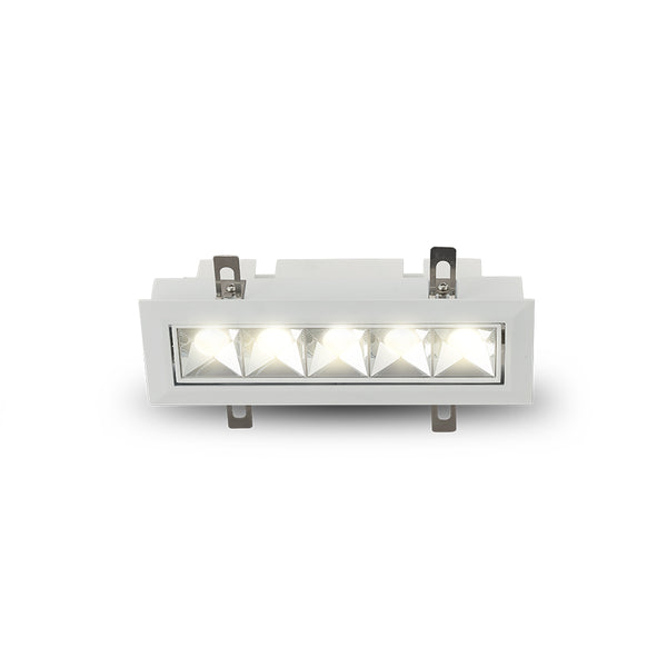 RUBIK 7.25" 5 LIGHT LED ADJUSTABLE RECESSED DOWNLIGHT W/TRIM, ETL COMMERCIAL GRADE, VMDL000605C012WH