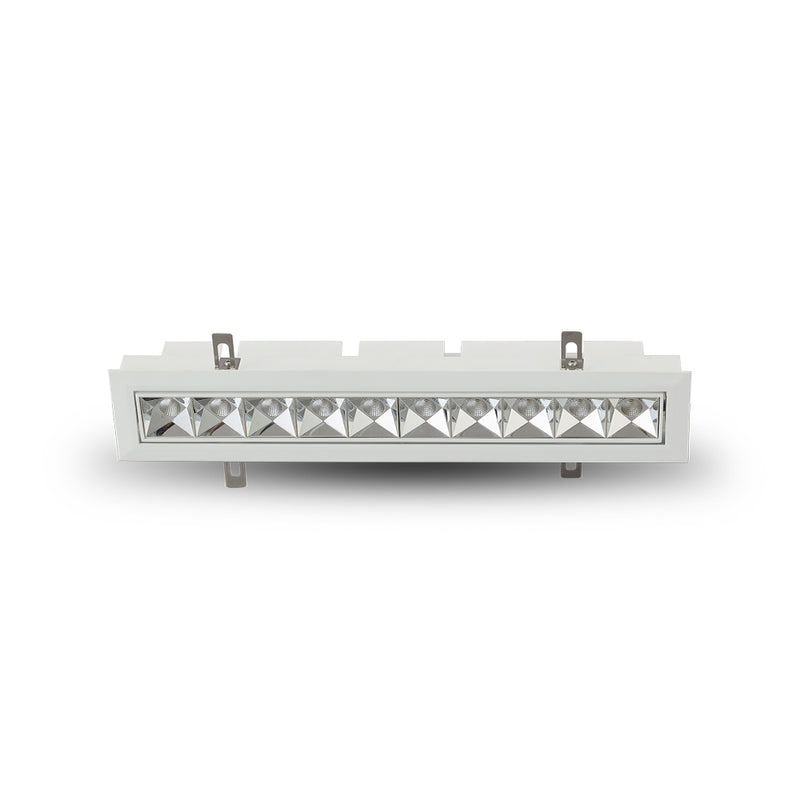 RUBIK VMDL000610C024WH 13.25" 10 LIGHT LED ADJUSTABLE RECESSED DOWNLIGHT W/TRIM ETL COMMERCIAL GRADE, White