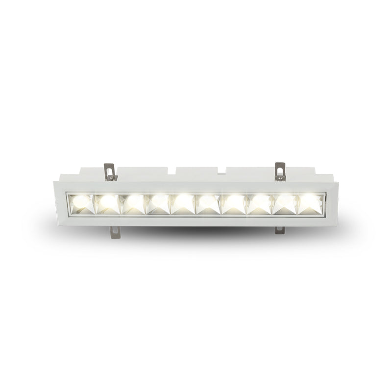 RUBIK VMDL000610C024WH 13.25" 10 LIGHT LED ADJUSTABLE RECESSED DOWNLIGHT W/TRIM ETL COMMERCIAL GRADE, White