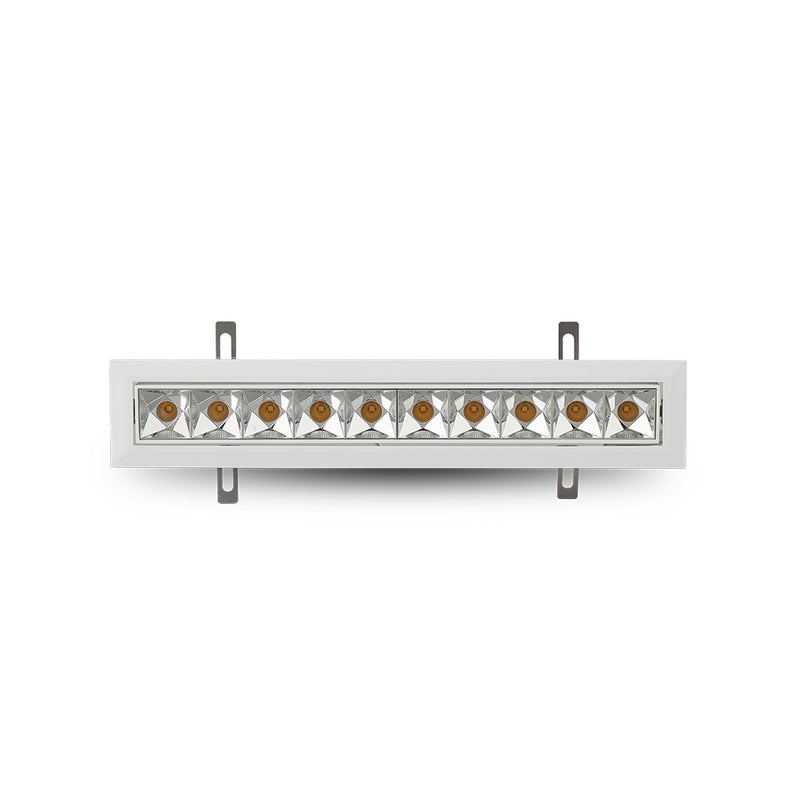 RUBIK VMDL000610C024WH 13.25" 10 LIGHT LED ADJUSTABLE RECESSED DOWNLIGHT W/TRIM ETL COMMERCIAL GRADE, White