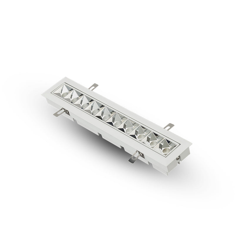 RUBIK VMDL000610C024WH 13.25" 10 LIGHT LED ADJUSTABLE RECESSED DOWNLIGHT W/TRIM ETL COMMERCIAL GRADE, White
