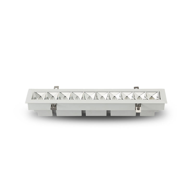 RUBIK VMDL000610C024WH 13.25" 10 LIGHT LED ADJUSTABLE RECESSED DOWNLIGHT W/TRIM ETL COMMERCIAL GRADE, White