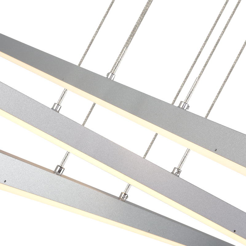 Sirius VMP25030AL 40" ETL Certified Integrated LED Pendant, Height Adjustable Chandelier in Silver