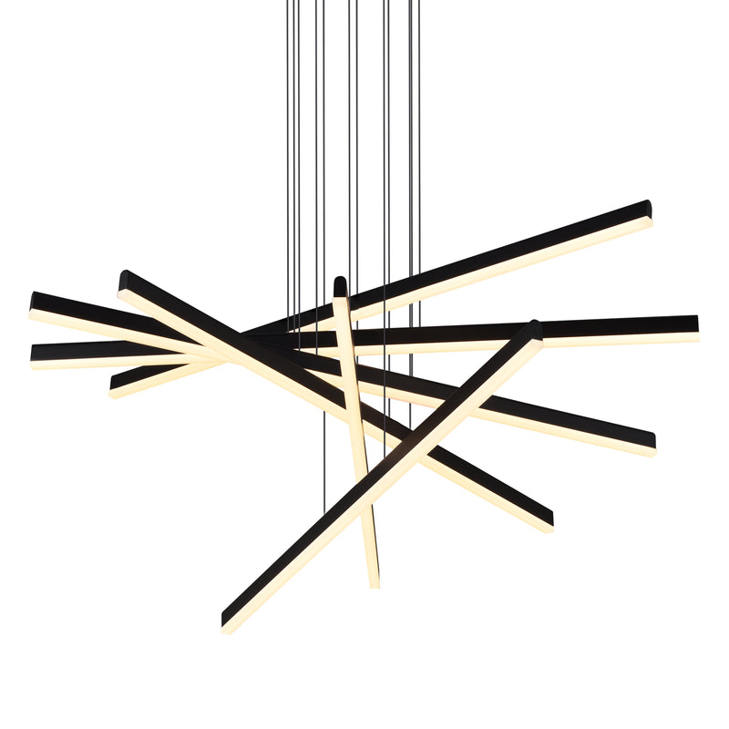 Sirius VMP25060BL 32" Integrated LED ETL Certified Pendant, Height Adjustable Chandelier in Black