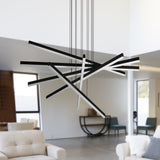 Sirius VMP25060BL 32" Integrated LED ETL Certified Pendant, Height Adjustable Chandelier in Black