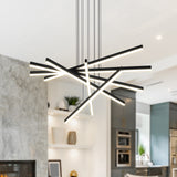 Sirius VMP25060BL 32" Integrated LED ETL Certified Pendant, Height Adjustable Chandelier in Black