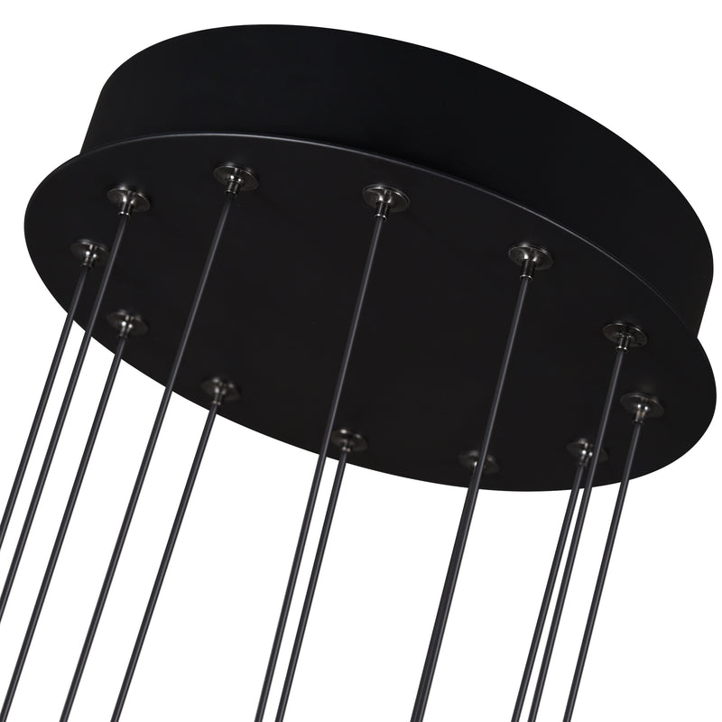 Sirius VMP25060BL 32" Integrated LED ETL Certified Pendant, Height Adjustable Chandelier in Black