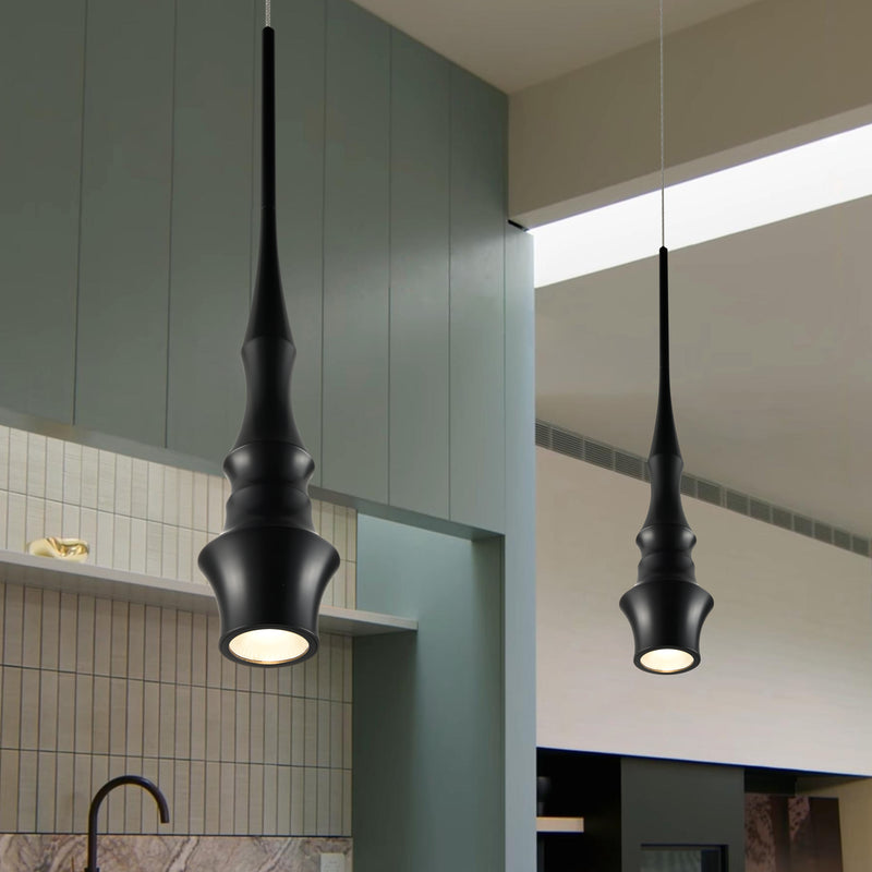 Polaris VMP26610BL 5" ETL Certified Integrated LED Height Adjustable Pendant Light in Black