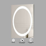 VONN VMRH0230 LED Bath Mirror in Silver, Rectangle 24"W x 30"H