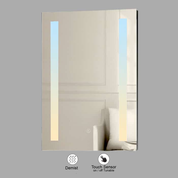 VONN VMRH0320TW Tunable White LED Bath Mirror in Silver, Rectangle 24"W x 30"H or 30"W x 36"H