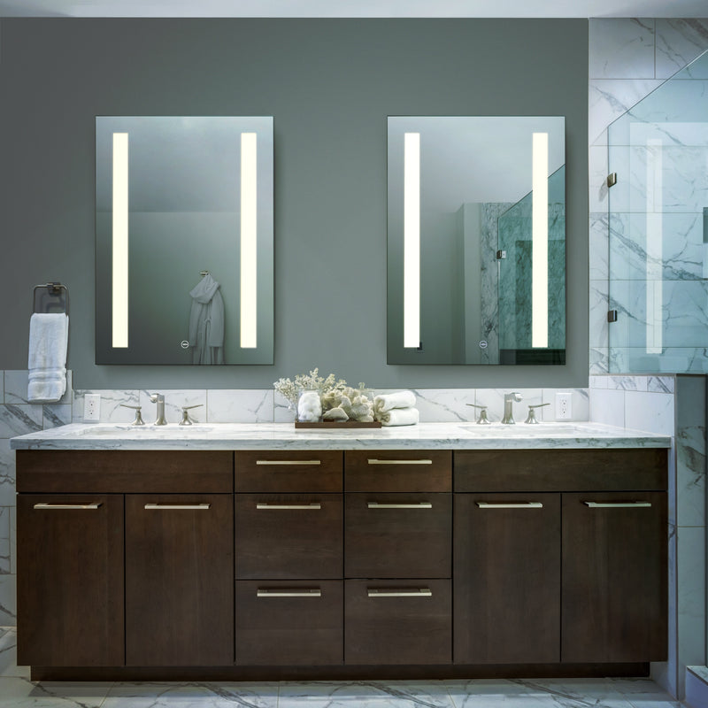 VONN VMRH0320TW Tunable White LED Bath Mirror in Silver, Rectangle 24"W x 30"H or 30"W x 36"H