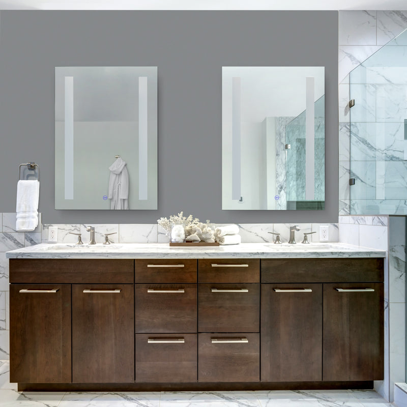 VONN VMRH0320TW Tunable White LED Bath Mirror in Silver, Rectangle 24"W x 30"H or 30"W x 36"H