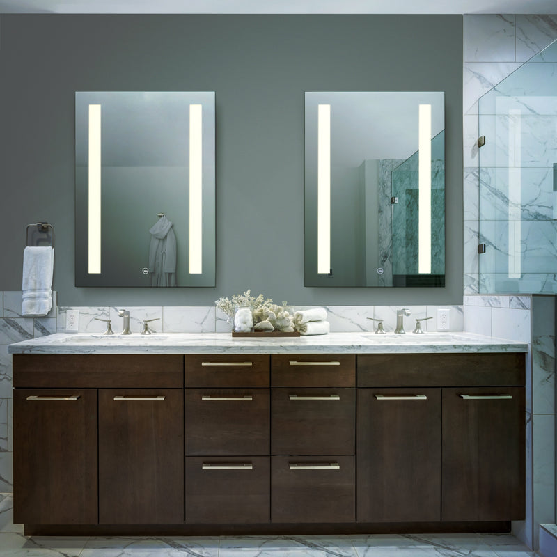 VONN VMRH0320 LED Bath Mirror in Silver, Rectangle 24"W x 30"H or 30"W x 36"H