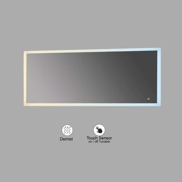 VONN VMRJ0108ATW Tunable White LED Bath Mirror in Silver, Rectangle 36"W x 24"H