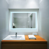 VONN VMRJ0108ATW Tunable White LED Bath Mirror in Silver, Rectangle 36"W x 24"H