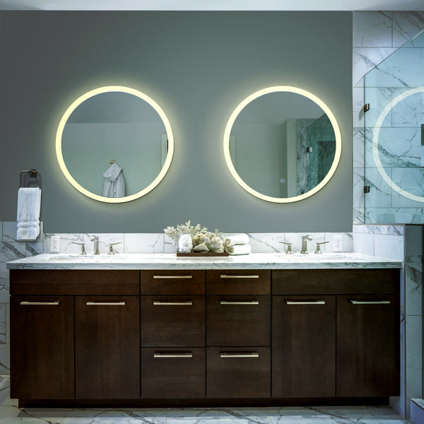 VONN VMRS0120ATW Tunable White LED Bath Mirror in Silver, Round 24"W x 24"H or 30"W x 30"H