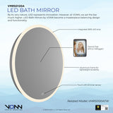 VONN VMRS0120A LED Bath Mirror in Silver with Frosted Edge, Round 24"W x 24"H or 30"W x 30"H