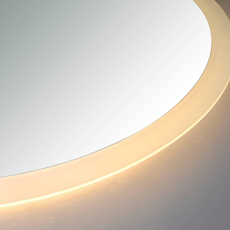 VONN VMRS0120A LED Bath Mirror in Silver with Frosted Edge, Round 24"W x 24"H or 30"W x 30"H